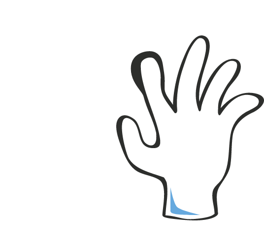Icon showing widening and rounding of fingertips.